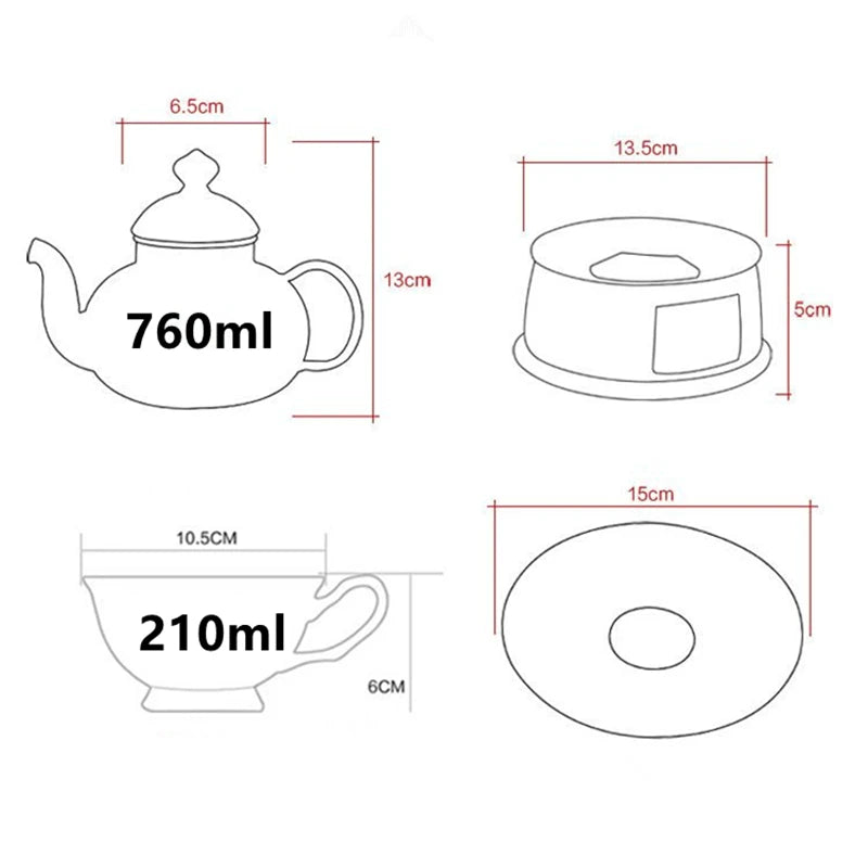 Floral English Tea Set with Glass Teapot & Porcelain Cups – Vintage Afternoon Tea Gift Set