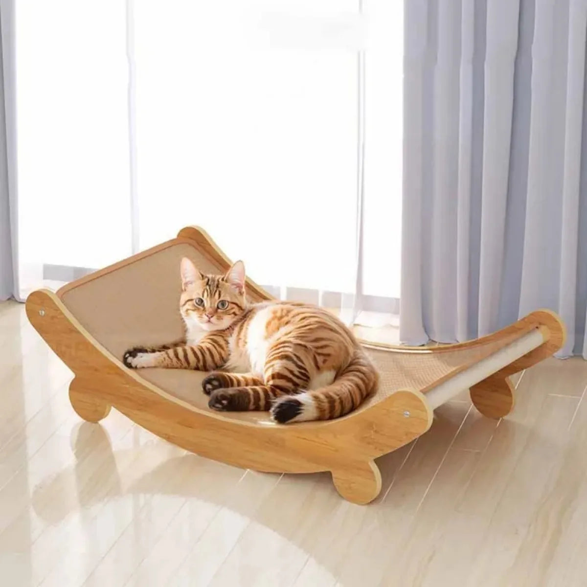 Wooden Cat Bed & Scratcher
