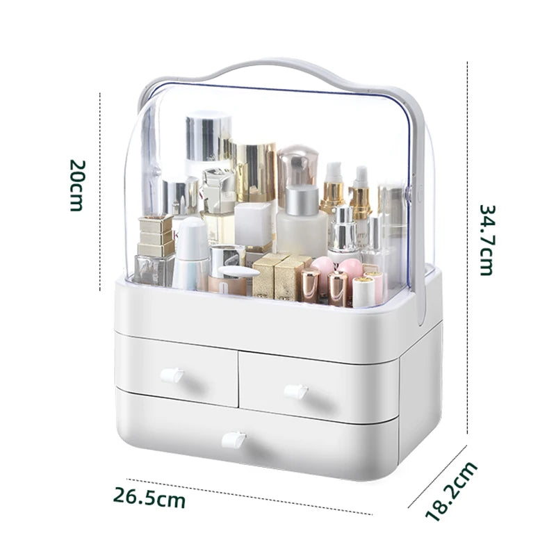 Makeup Organizer with Handle & Drawers
