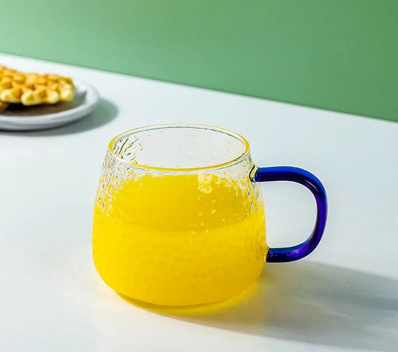 Lumea Textured Glass Tea & Coffee Mug – Clear Everyday Drinking Cup