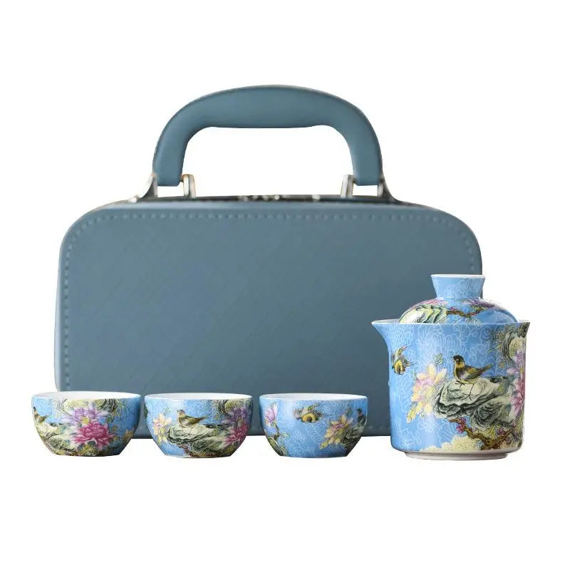Kiyo Portable Travel Tea Set with Carry Case – Tea Set for Camping & Tea Ceremony