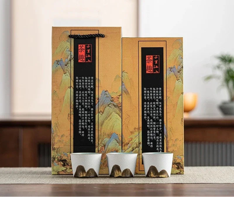 Sora Ceramic Espresso Cup Gift Set – 3 Piece Coffee & Herbal Tea Cups with Gift Box