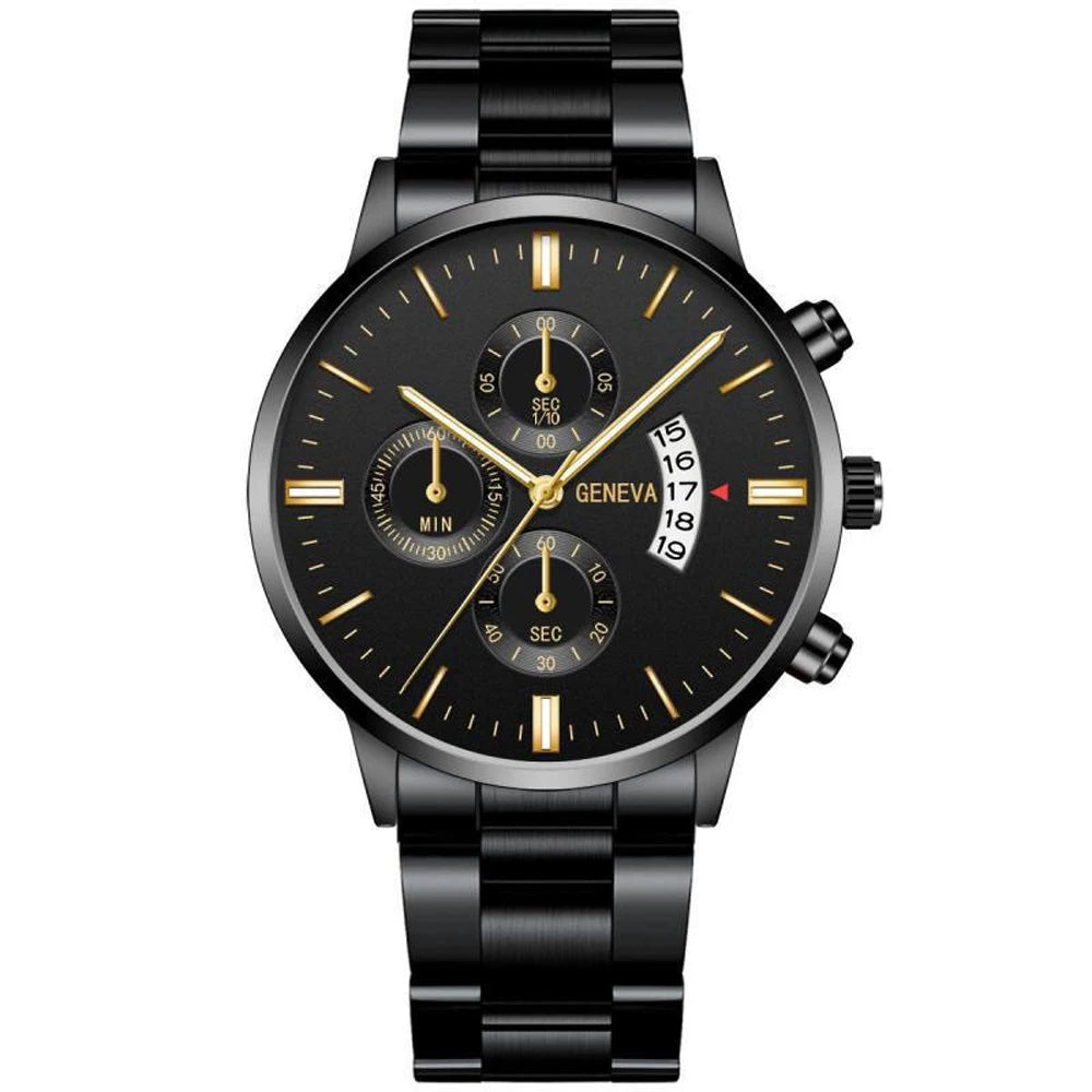 Men's Luxury Chronograph Stainless Steel Watch With Date Display