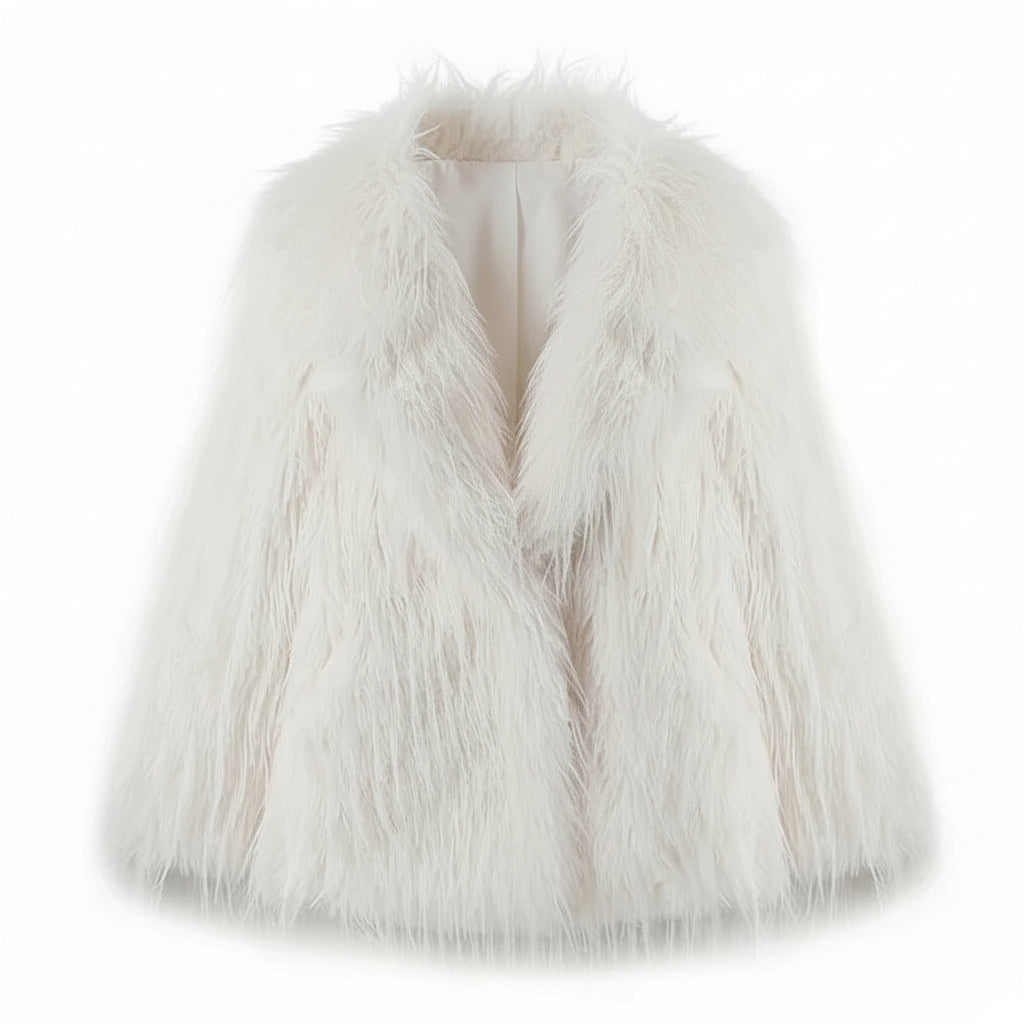 Nevalyn Shaggy Faux Fur Plush Mongolian Jacket – Women’s Luxury Winter Coat for Daywear and Evening Styling