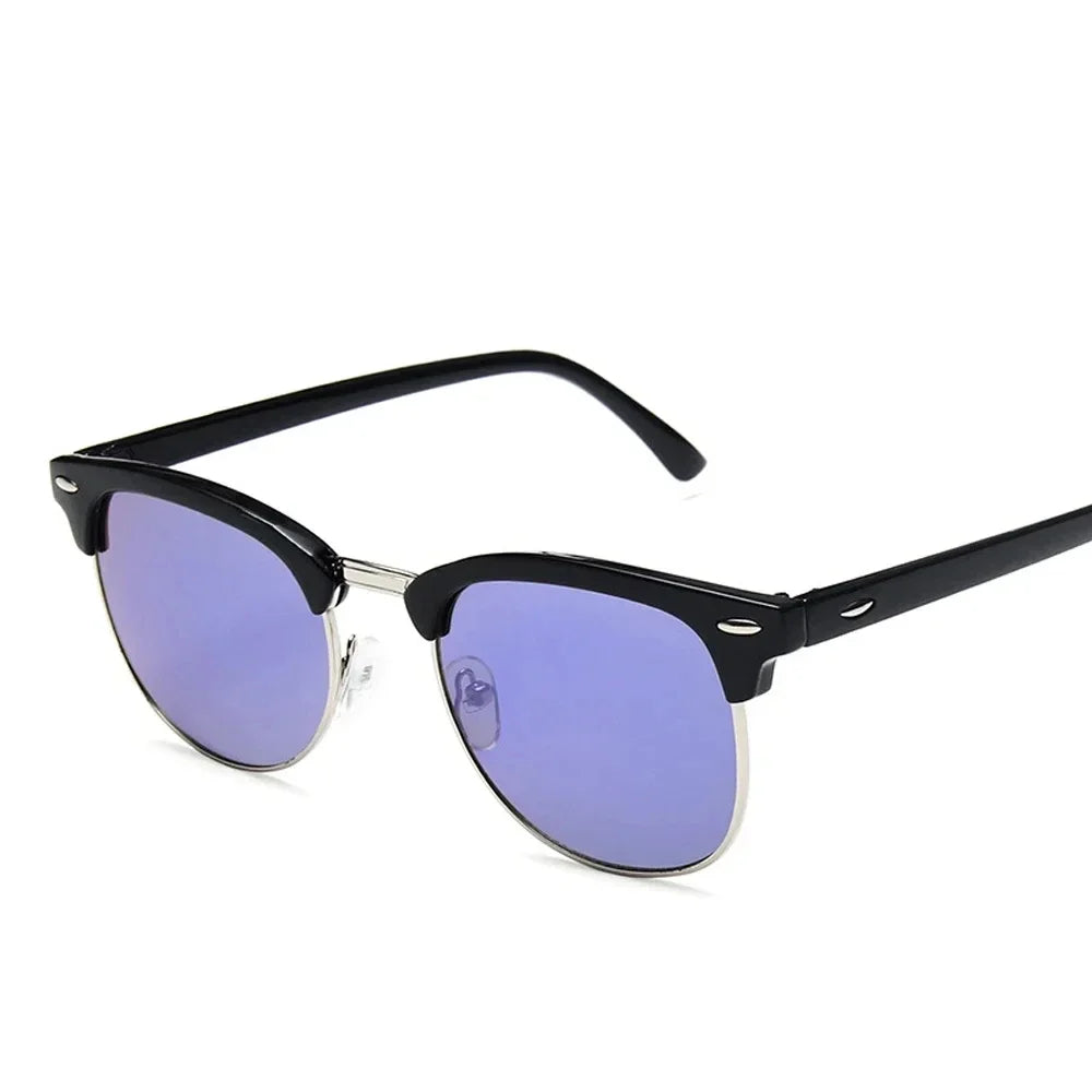 Cruz Retro Clubmaster Sunglasses – Classic Black Frame with UV Lenses