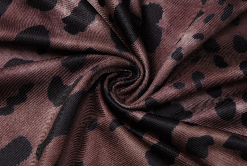 Zayara Halter Leopard Print Maxi Dress – Plunge Ruched Bodycon Evening Dress for Women’s Partywear & Formal Events