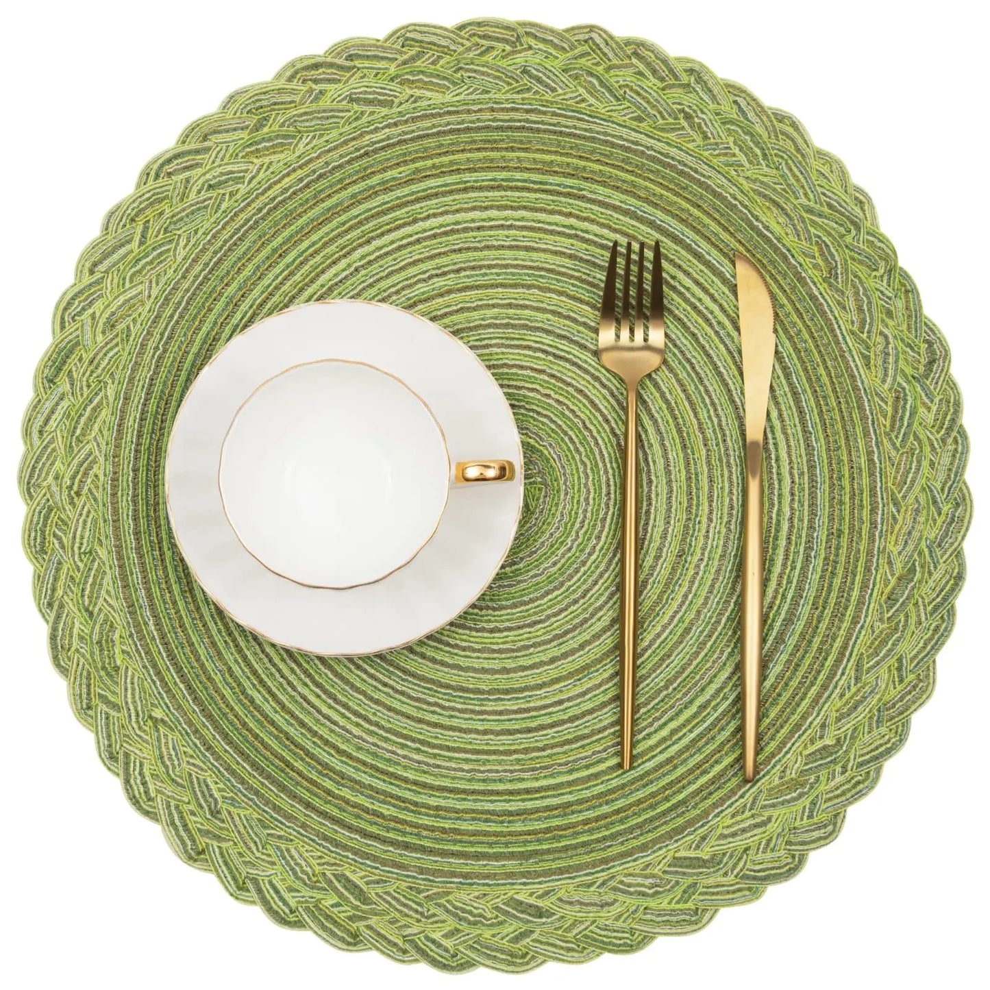 Round Woven Placemats Set of 4 – Dining Table Mats, Heat Resistant Table Placemats Kitchen Tableware