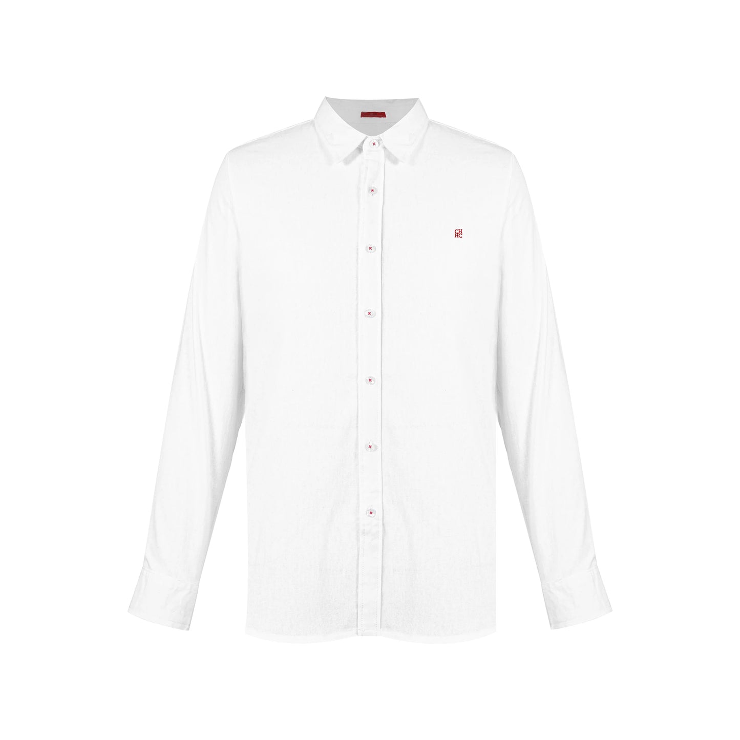 Men's Classic White Button-Down Long Sleeve Shirt
