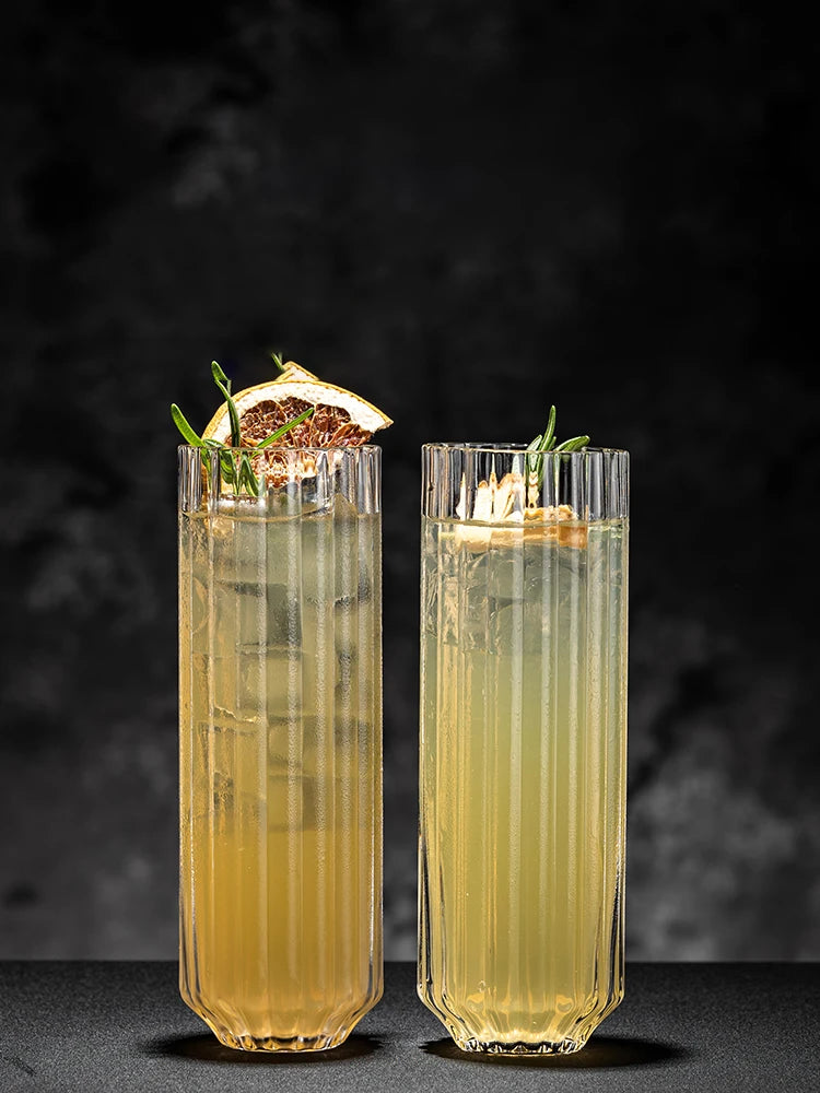 Verelle Fluted Highball Glass – Ribbed Cocktail & Juice Glass