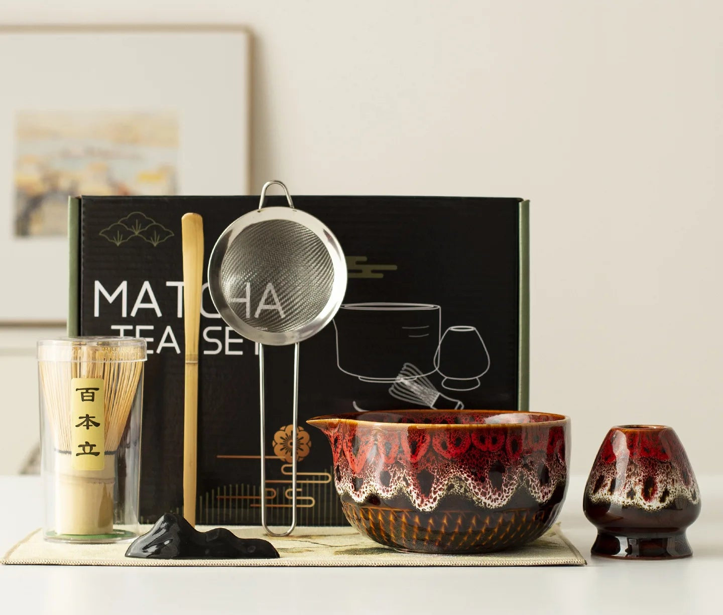 Aemori Japanese-Style Matcha Tea Set – 5 or 7 Piece Matcha Gift Set with Bamboo Whisk, Bowl and Accessories