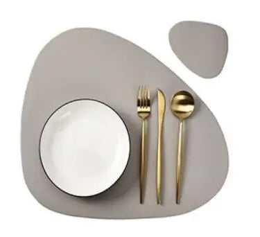 Forma Faux Leather Placemats and Coasters Set – Non Slip Heat Resistant Table Mats Dining Table Place Settings 1 Piece 4 Piece or 6 Piece Sets