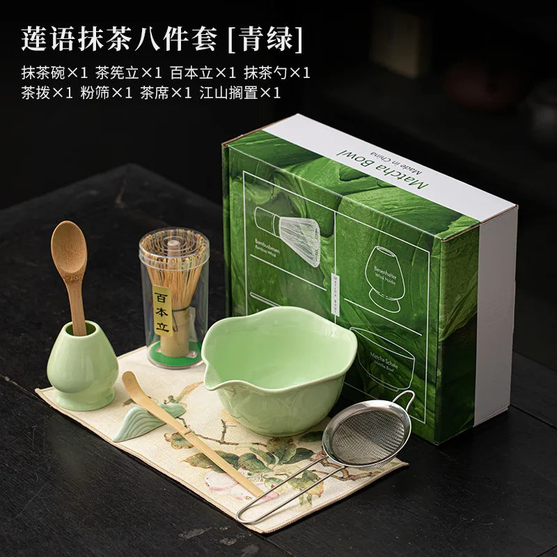 Hasu Lotus Matcha Tea Set – Japanese-Style Lotus Matcha Bowl Set with Traditional Matcha Accessories