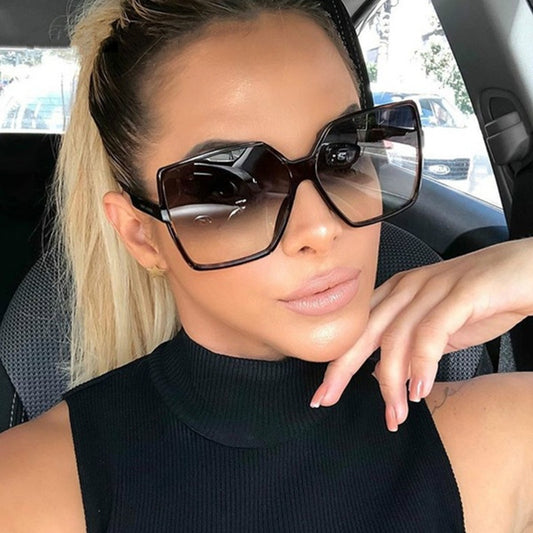 Averra Oversized Black Square Sunglasses – UV Protection Fashion Shades for Women UK