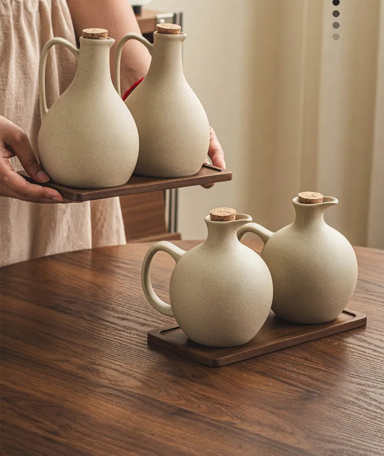 Mareno Ceramic Olive Oil & Vinegar Bottle Collection – Rustic Kitchen Storage