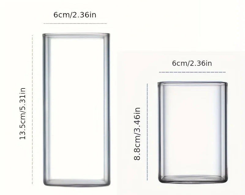 Square Glass Tumblers – Clear Drinking Glass Set
