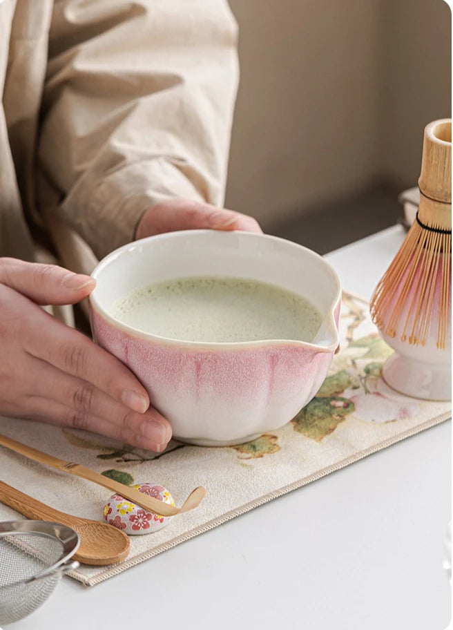 Sakura Bloom Japanese Matcha Tea Set – 8-Piece Matcha Bowl and Whisk Set with Scoop, Strainer & Holder for Traditional Matcha Making