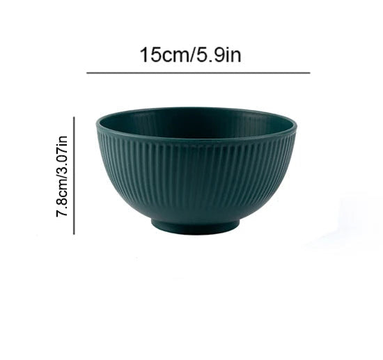 Colourful Plastic Bowls - 8 Piece Lightweight Kitchen Serving Bowls for Salads, Snacks & Cooking
