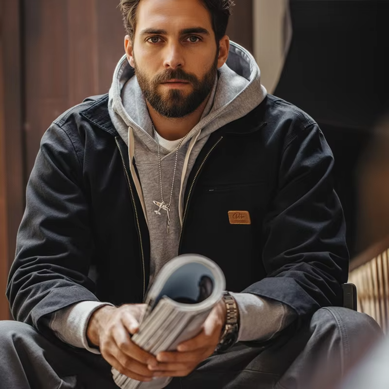 Retro Harrington Jacket – Zip-Up Coat