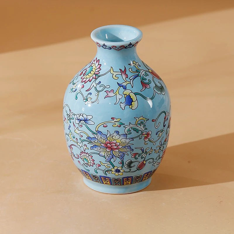 Seravelle Floral Ceramic Vase – Decorative Flower Vase for Living Room, Table Centrepiece & Home Décor (Red, Blue, Light Blue , Ivory & Yellow)