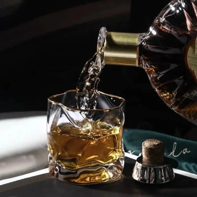 Virello Sculpted Whiskey Glass with Gift Box – Elegant Drinking Glass for Home Bar & Gifting