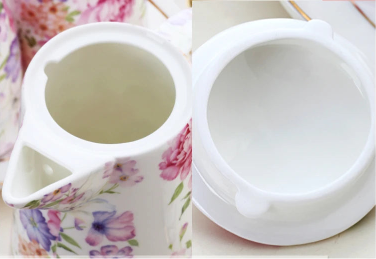 Rosemere Countryside Floral Teapot and Jug – Ceramic Water Pitcher with Lid Vintage Style Tea Coffee Serving Jug Tableware
