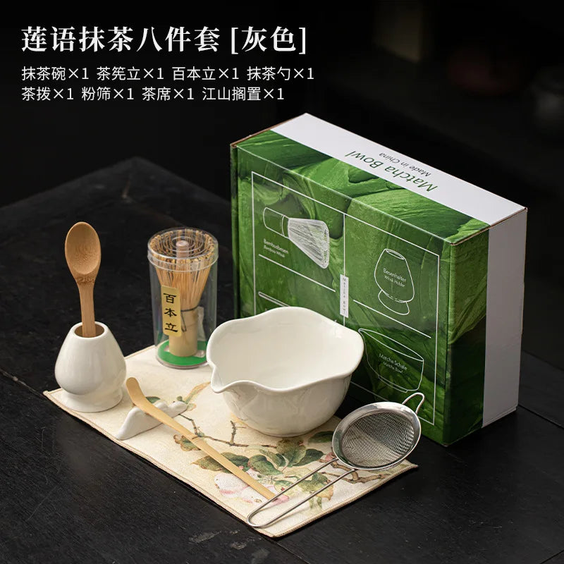 Hasu Lotus Matcha Tea Set – Japanese-Style Lotus Matcha Bowl Set with Traditional Matcha Accessories