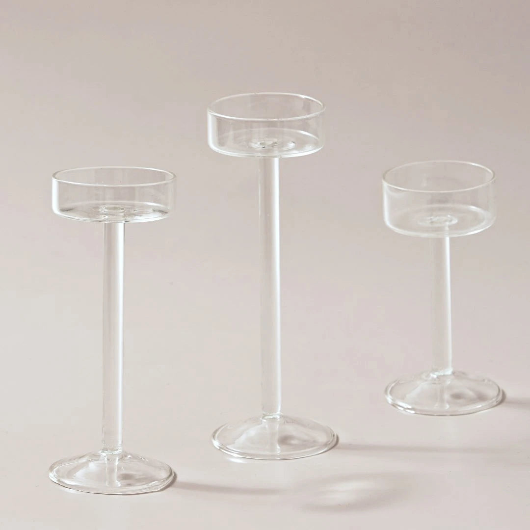 Avelaine Glass Tealight Candle Holder – Raised Table Centrepiece for Home Décor, Weddings and Events.