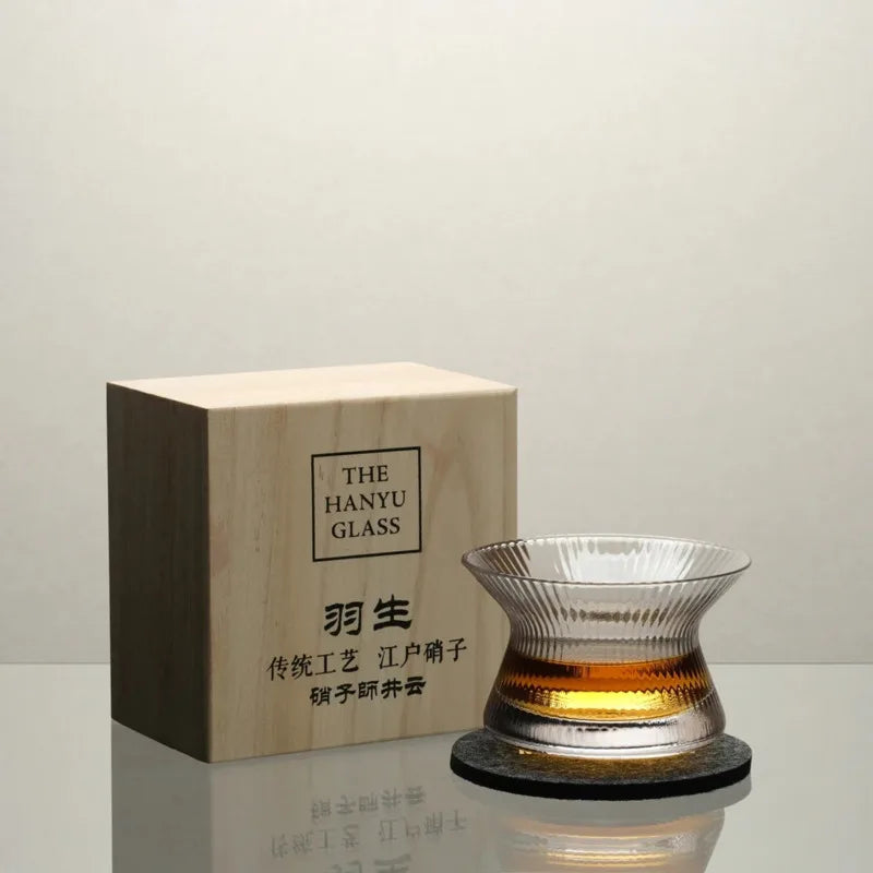 Hanyu Crystal Whisky Glass Gift Set – 170ml Tasting Glass with Wooden Box for Whiskey, Bourbon, Brandy and Spirits