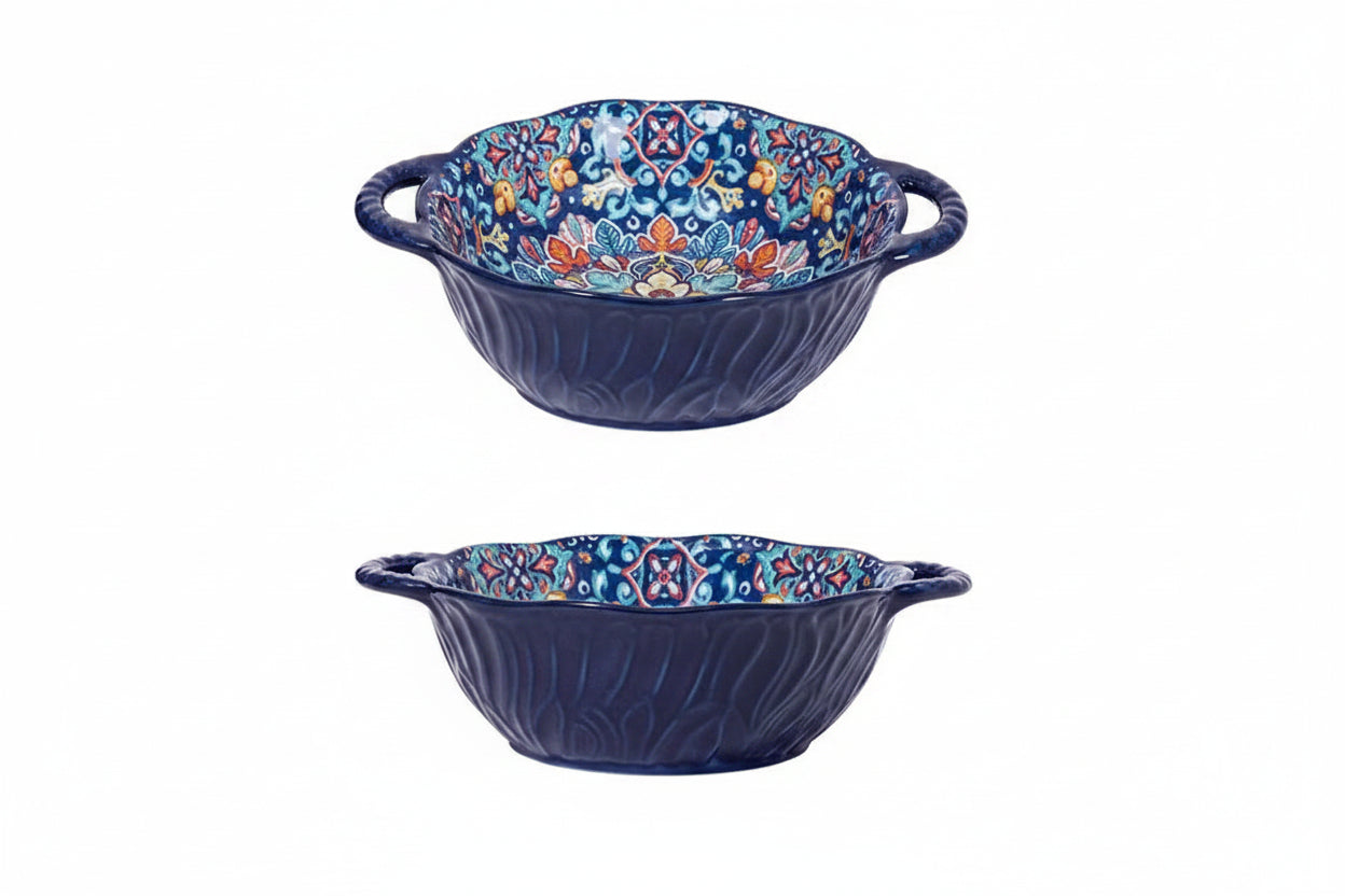 Narelle Bohemian Ceramic Serving Dish & Oven Plate – Patterned Bakeware for Roasting, Baking and Table Serving