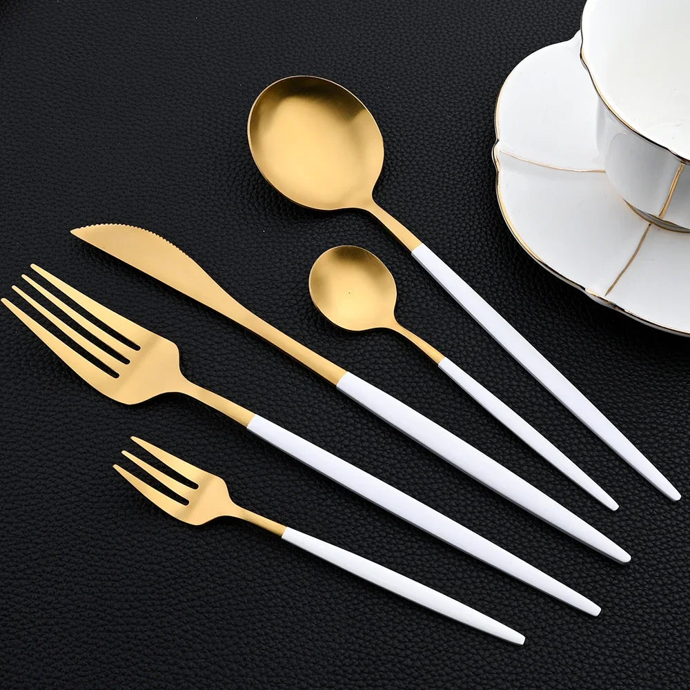 Avelion Cutlery Set 30 Piece – Stainless Steel Knife Fork Spoon Dining Tableware Set