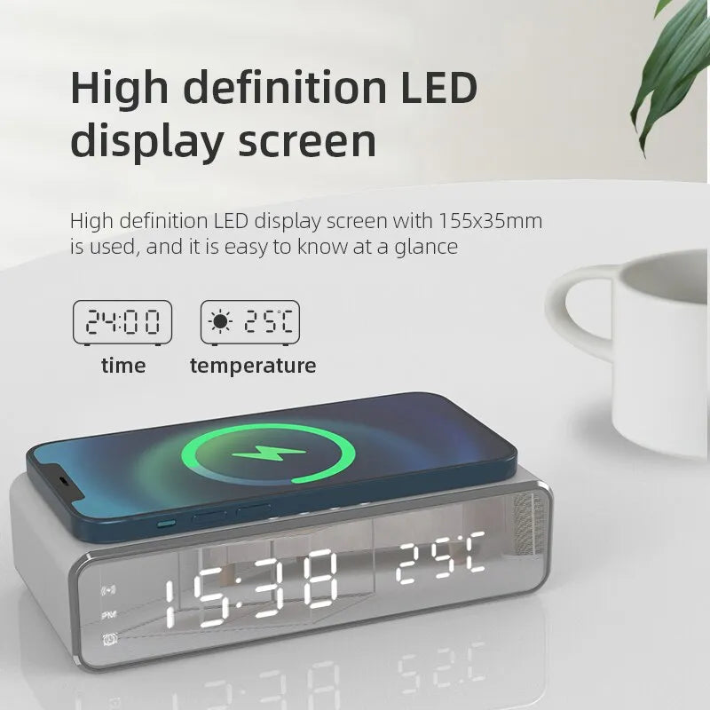 Wireless Charger Time Alarm LED Clock