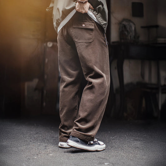 Branwell Men’s 100% Cotton Corduroy Trousers – Straight Leg Vintage Style Casual Pants