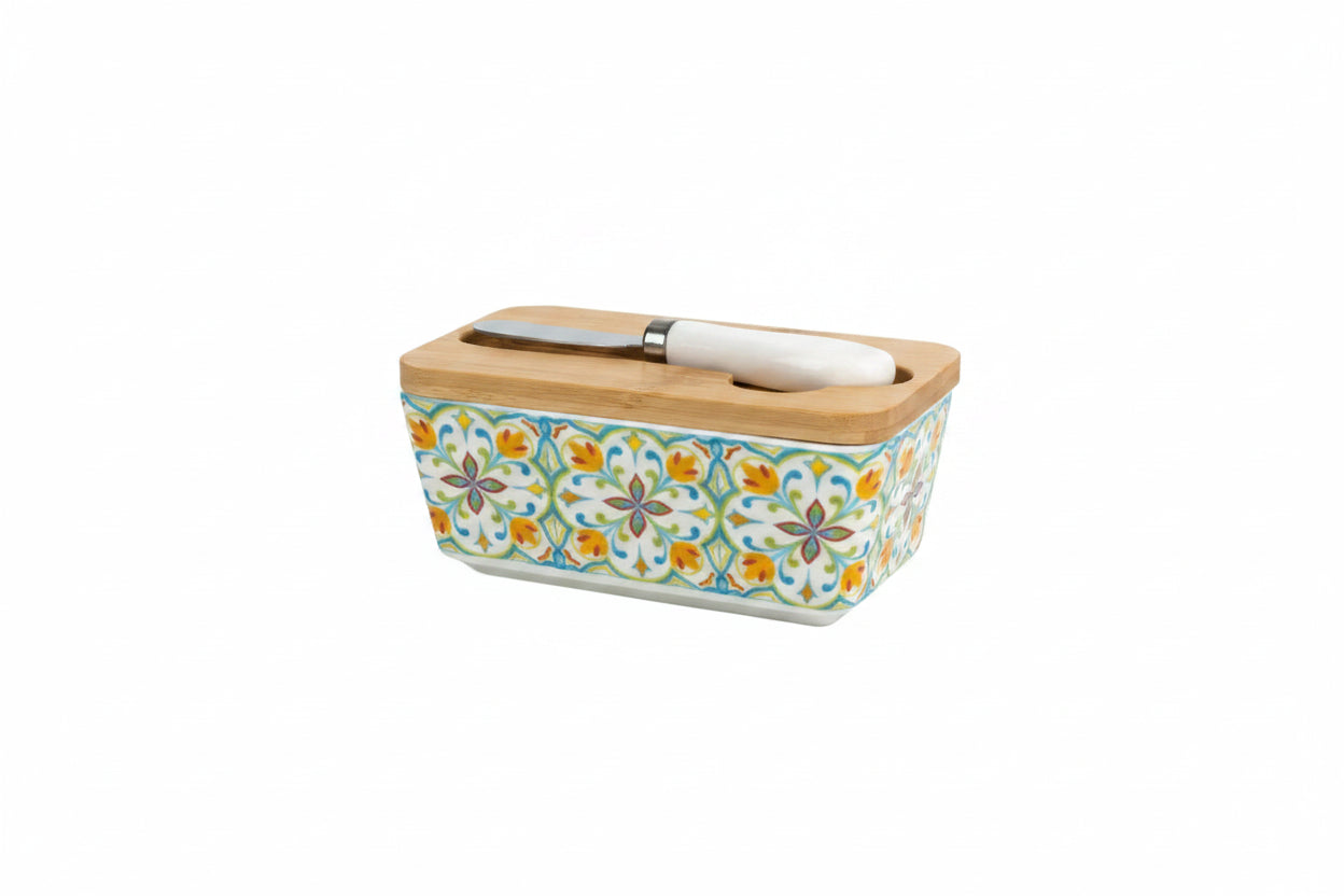 Creamery Ceramic Butter Dish with Lid & Knife – Butter Keeper & Cheese Storage Box