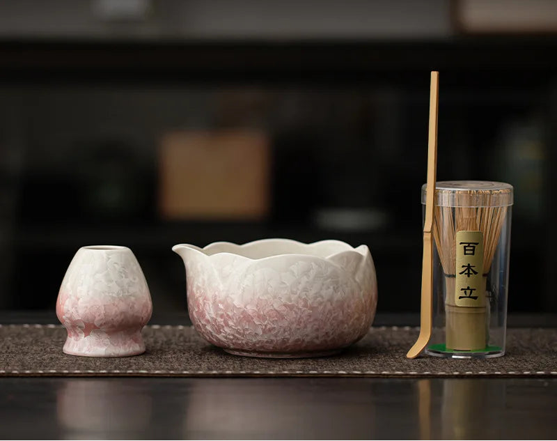 Mizuki Matcha Set – Japanese Matcha Gift Set with Ceramic Bowl and Bamboo Whisk (4 or 8 Piece)