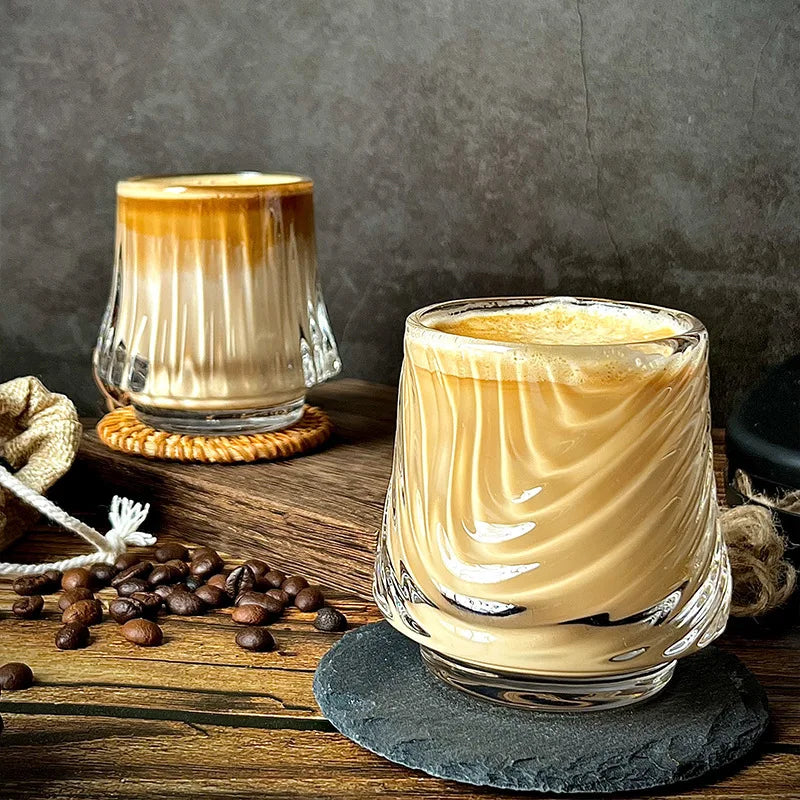 Contour Glass Tumbler Collection – Heat-Resistant Ribbed Drinking Glass for Tea, Coffee, Whisky & Beer