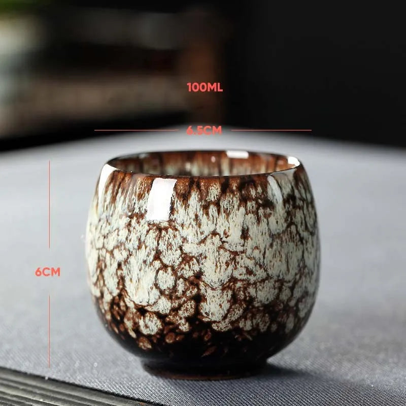Hoshira Glazed Ceramic Tea Cup Set Gift Box – 5 Piece Small Espresso Cups for Coffee, Tea Serving and Modern Tableware Set