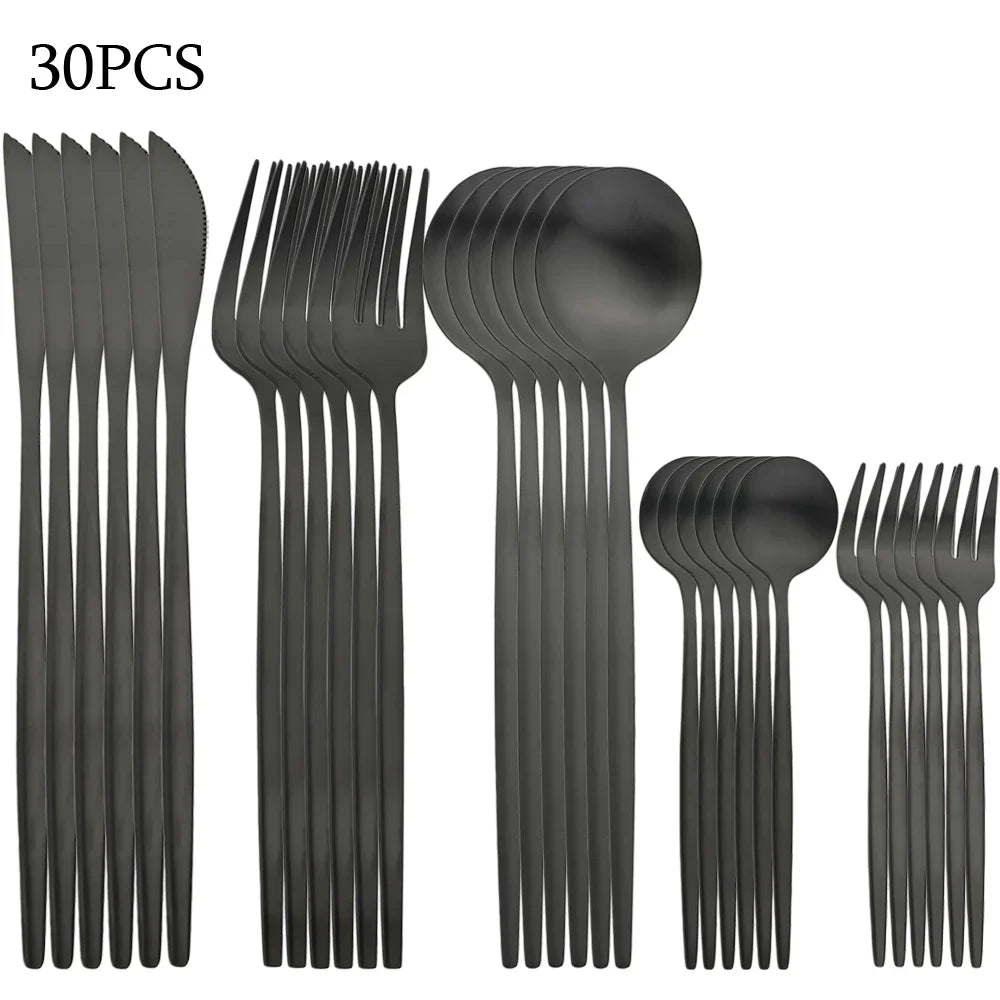 Avelion Cutlery Set 30 Piece – Stainless Steel Knife Fork Spoon Dining Tableware Set