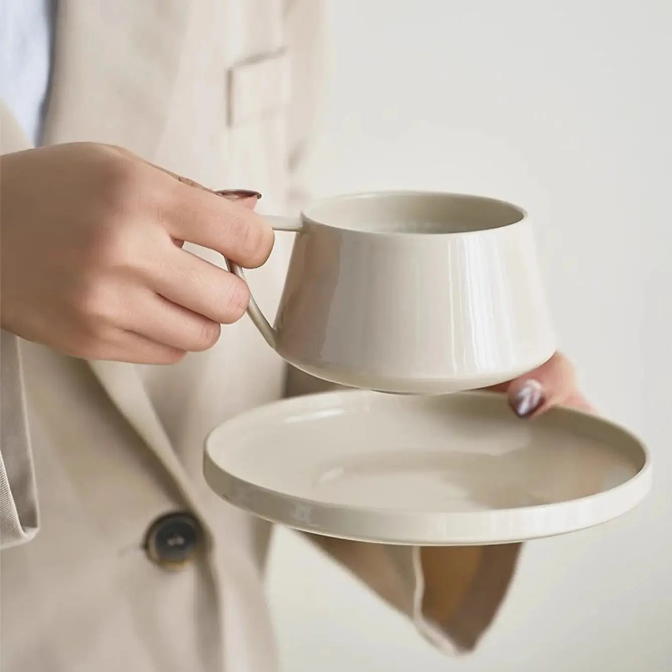 Brisa Ceramic Coffee And Tea Cup Saucer Set