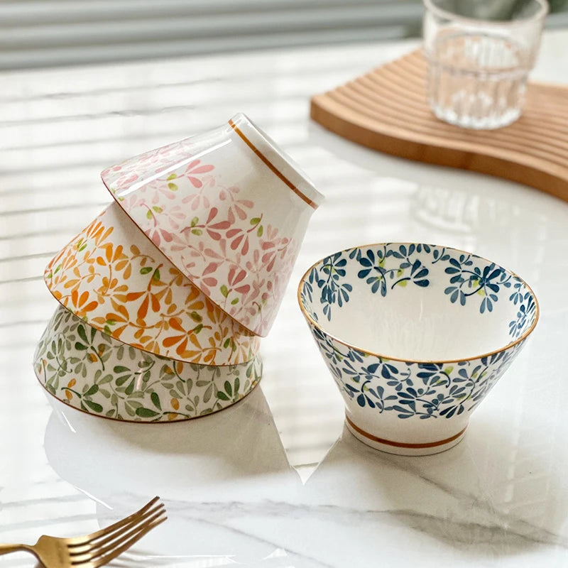 Calico Floral Ceramic Bowl Gift Set – Set of 4