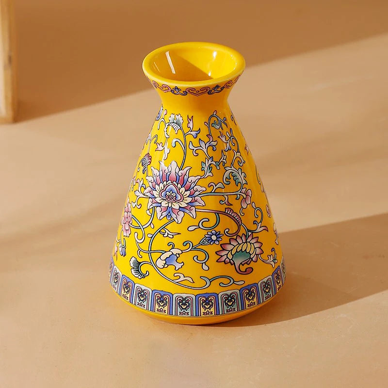 Seravelle Floral Ceramic Vase – Decorative Flower Vase for Living Room, Table Centrepiece & Home Décor (Red, Blue, Light Blue , Ivory & Yellow)