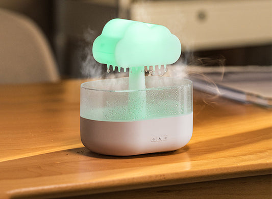 Rain Cloud Aroma Diffuser with 7-Colour LED – 200ml Essential Oil Humidifier & USB Ultrasonic Mist Sprayer