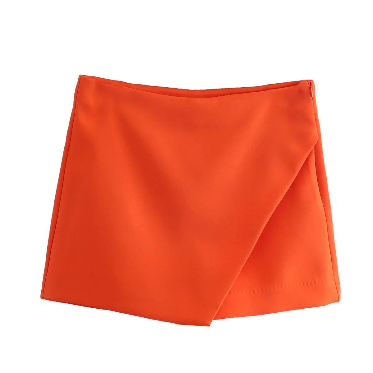 Arlana Asymmetric High Waist Skort – Women’s Tailored Mini Shorts Skirt