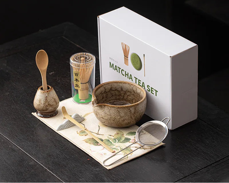Kiyora 8 Piece Japanese Matcha Tea Set – Traditional Matcha Gift Set with Bowl, Bamboo Whisk and Accessories