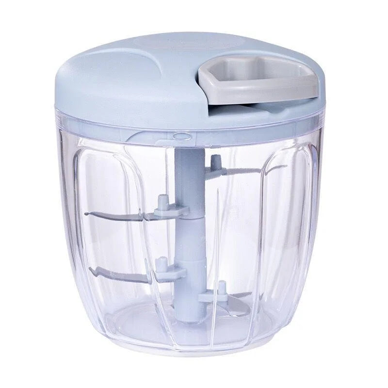 Manual Vegetable Chopper and Garlic Press – 500ml & 900ml Hand-Pull Food Cutter for Onion, Meat, Herbs, Fruit & More