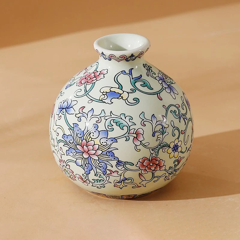 Seravelle Floral Ceramic Vase – Decorative Flower Vase for Living Room, Table Centrepiece & Home Décor (Red, Blue, Light Blue , Ivory & Yellow)
