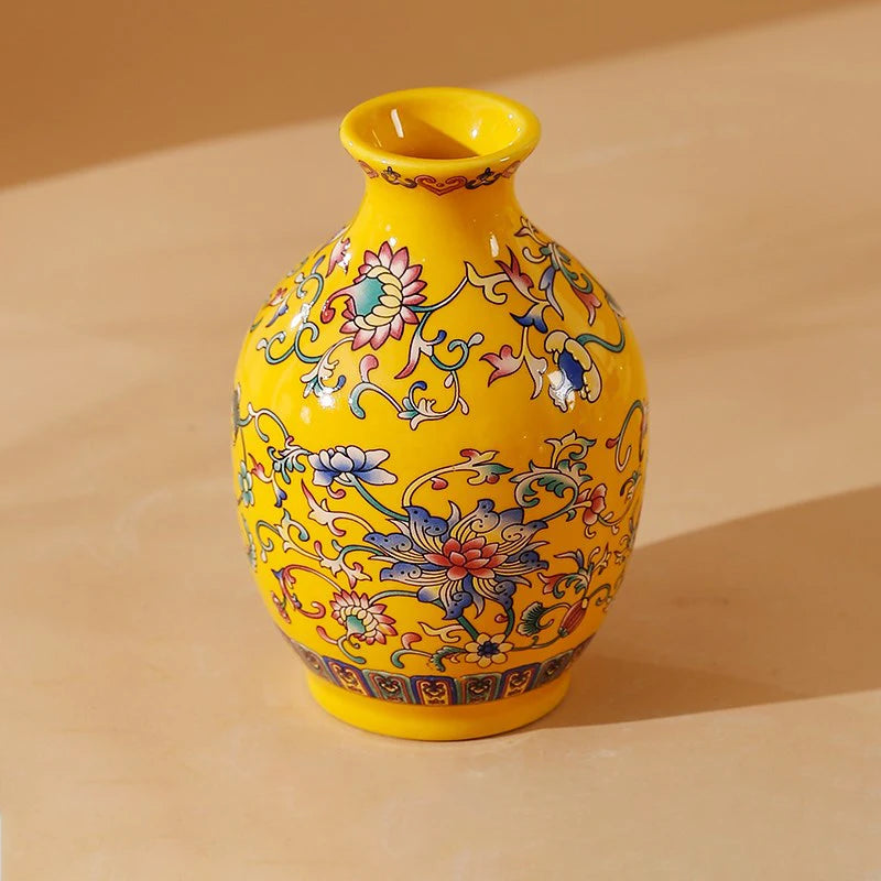 Seravelle Floral Ceramic Vase – Decorative Flower Vase for Living Room, Table Centrepiece & Home Décor (Red, Blue, Light Blue , Ivory & Yellow)