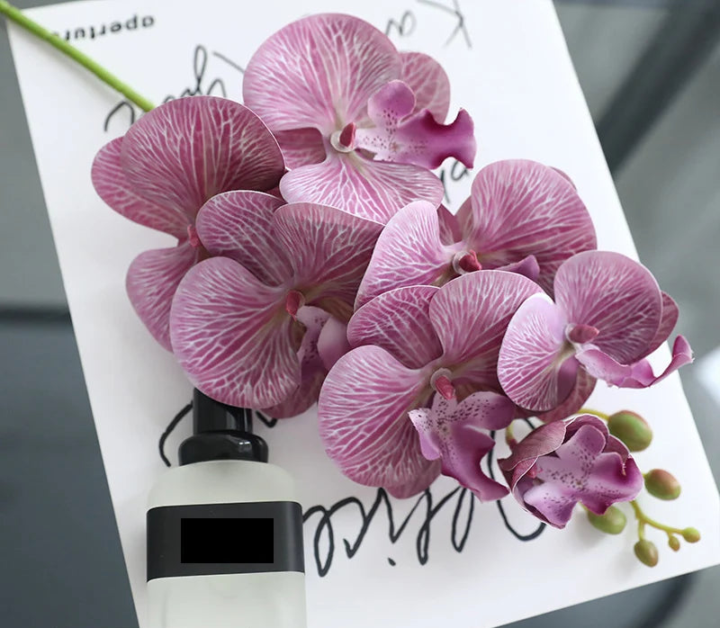 Orchid Bloom Stem – Faux Orchid Flower Branch for Vase Arrangements, Bouquets and Home Décor