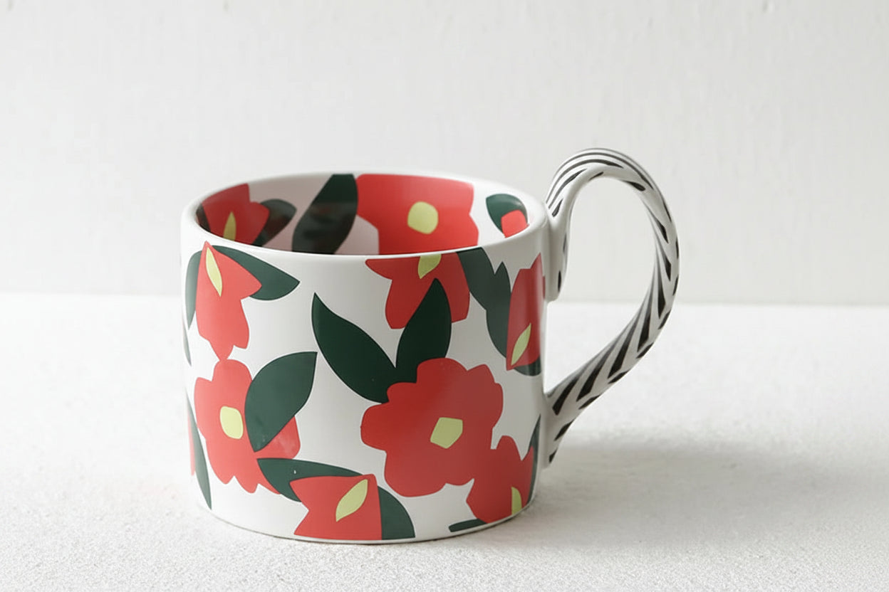 Floral Ceramic Mug – Large Coffee, Tea & Breakfast Mug