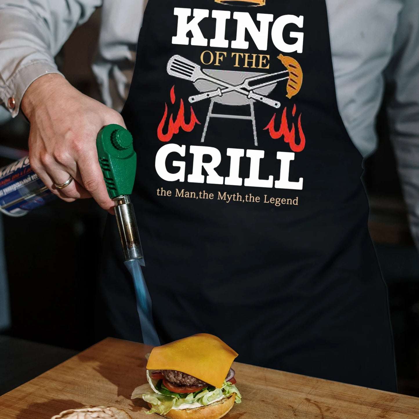 Funny BBQ Cooking Apron – Adjustable Chef Apron for Men with Grill Master Designs, Kitchen & BBQ Gift for Father’s Day, Birthdays