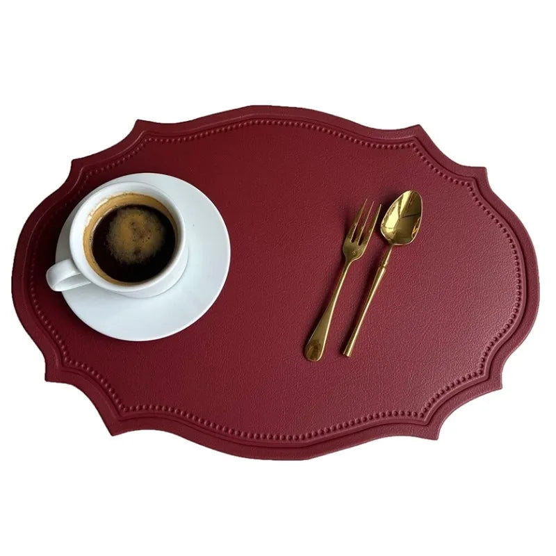 Luxury Faux Leather Table Mats – Set Of 1/4/6 Elegant Cutout Placemats for Dining Table Settings